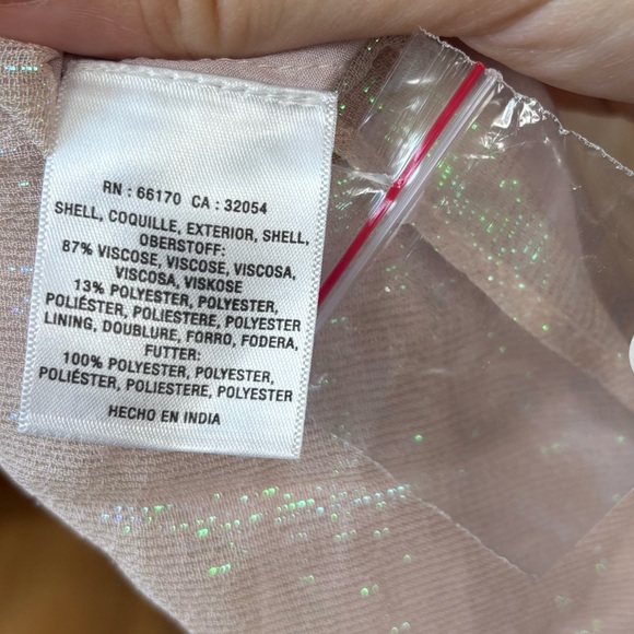 Anthropologie BHLDN Jade Pink Metallic One Shoulder Asymmetrical Dress Size 0 - Picture 5 of 9